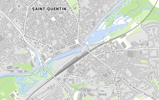 Fond OSM de GéoPicardie sur Saint-Quentin